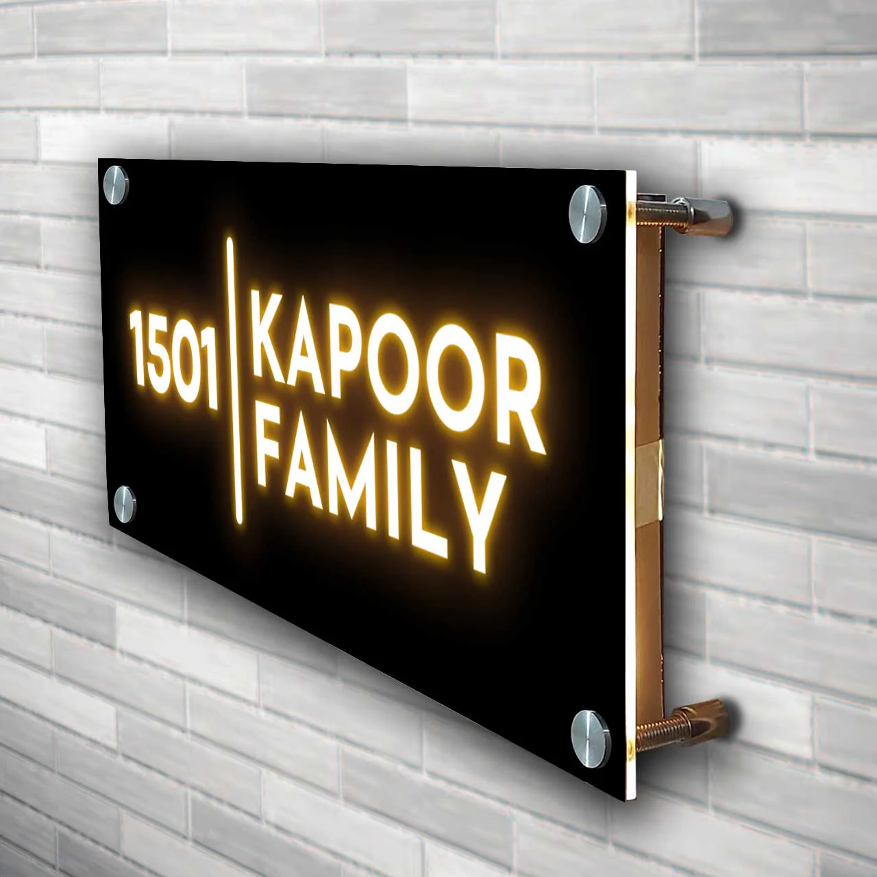 House Name Plate Design with Light - Personalized Nameplate With Led & 3D Raised Fonts - Image 6