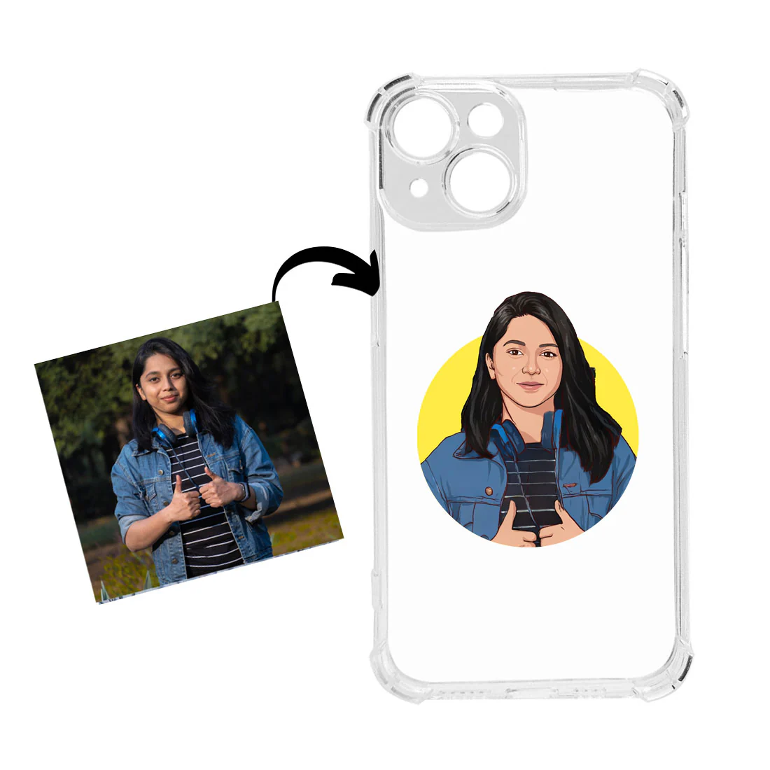I Phone 13 Transparent Cover Personalized TPU Cover with Art Design - Image 11
