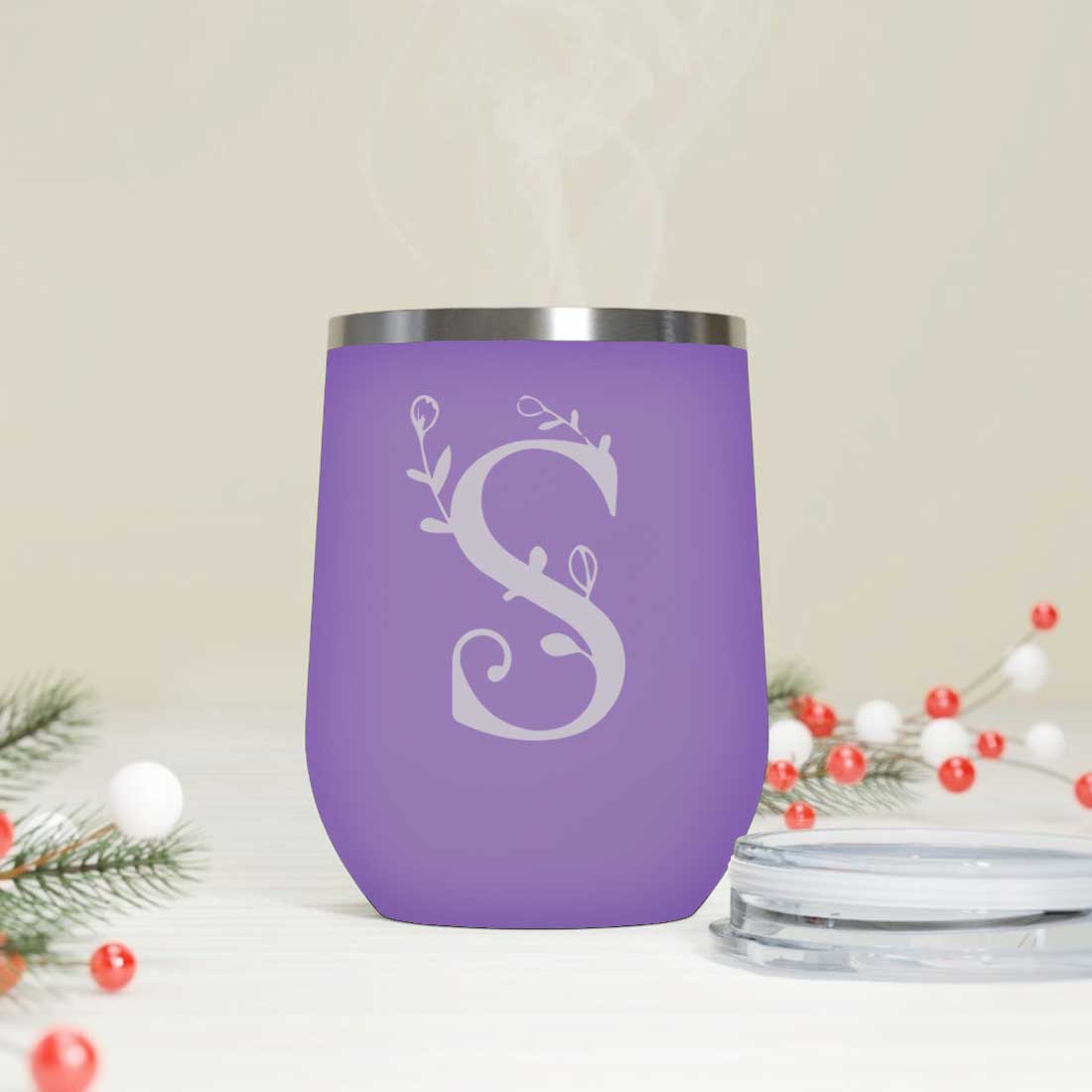 Customized Insulated Coffee Travel Mug With Name Engraved Design (350 ML) - Monogram - Image 11
