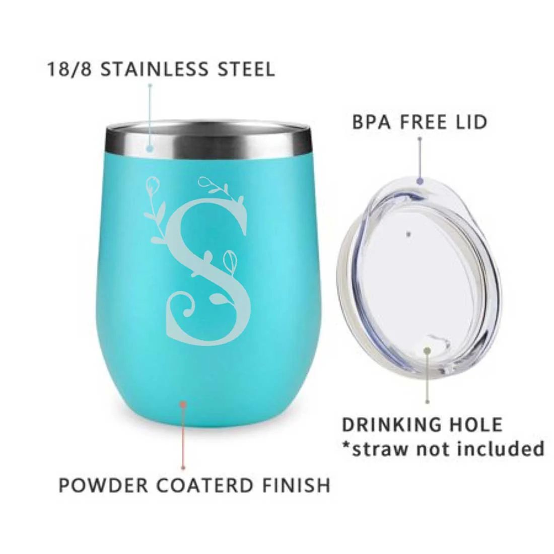 Customized Insulated Coffee Travel Mug With Name Engraved Design (350 ML) - Monogram - Image 16