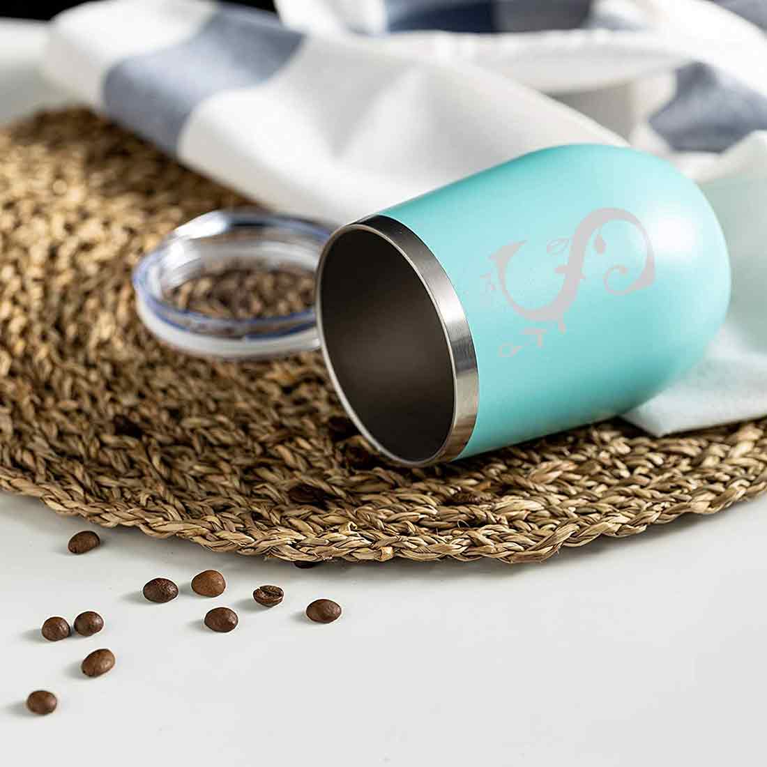 Customized Insulated Coffee Travel Mug With Name Engraved Design (350 ML) - Monogram - Image 18