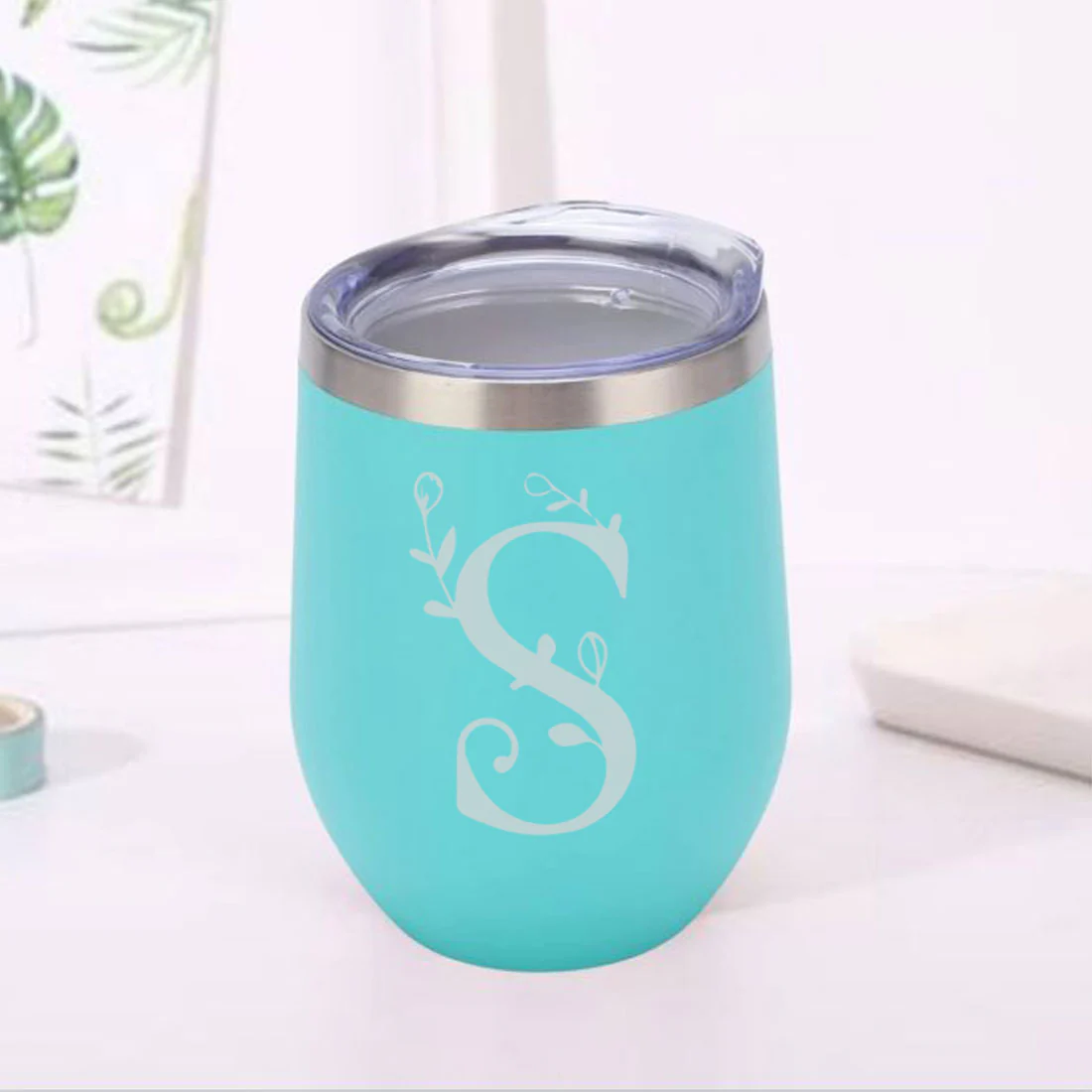 Customized Insulated Coffee Travel Mug With Name Engraved Design (350 ML) - Monogram - Image 19