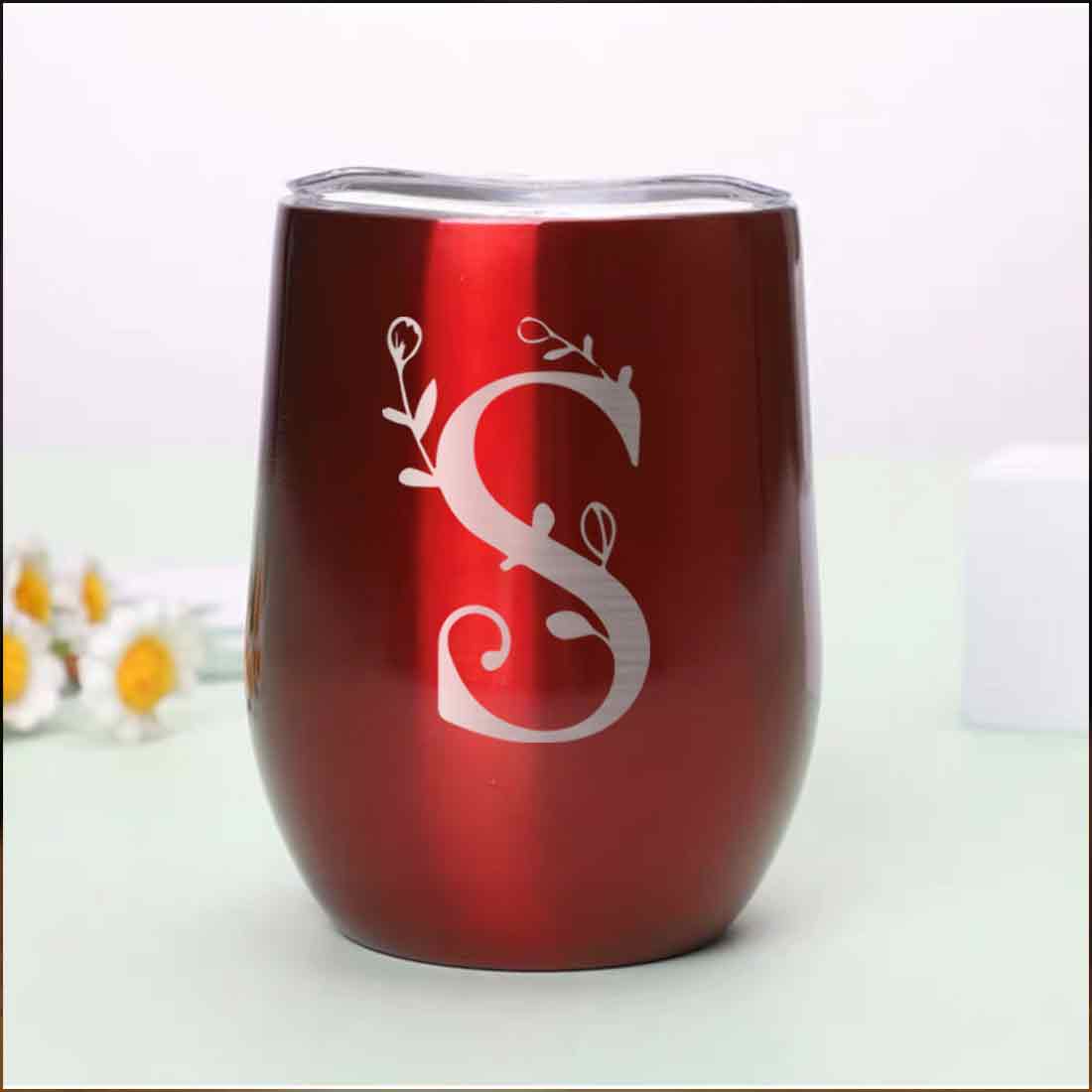 Customized Insulated Coffee Travel Mug With Name Engraved Design (350 ML) - Monogram - Image 21