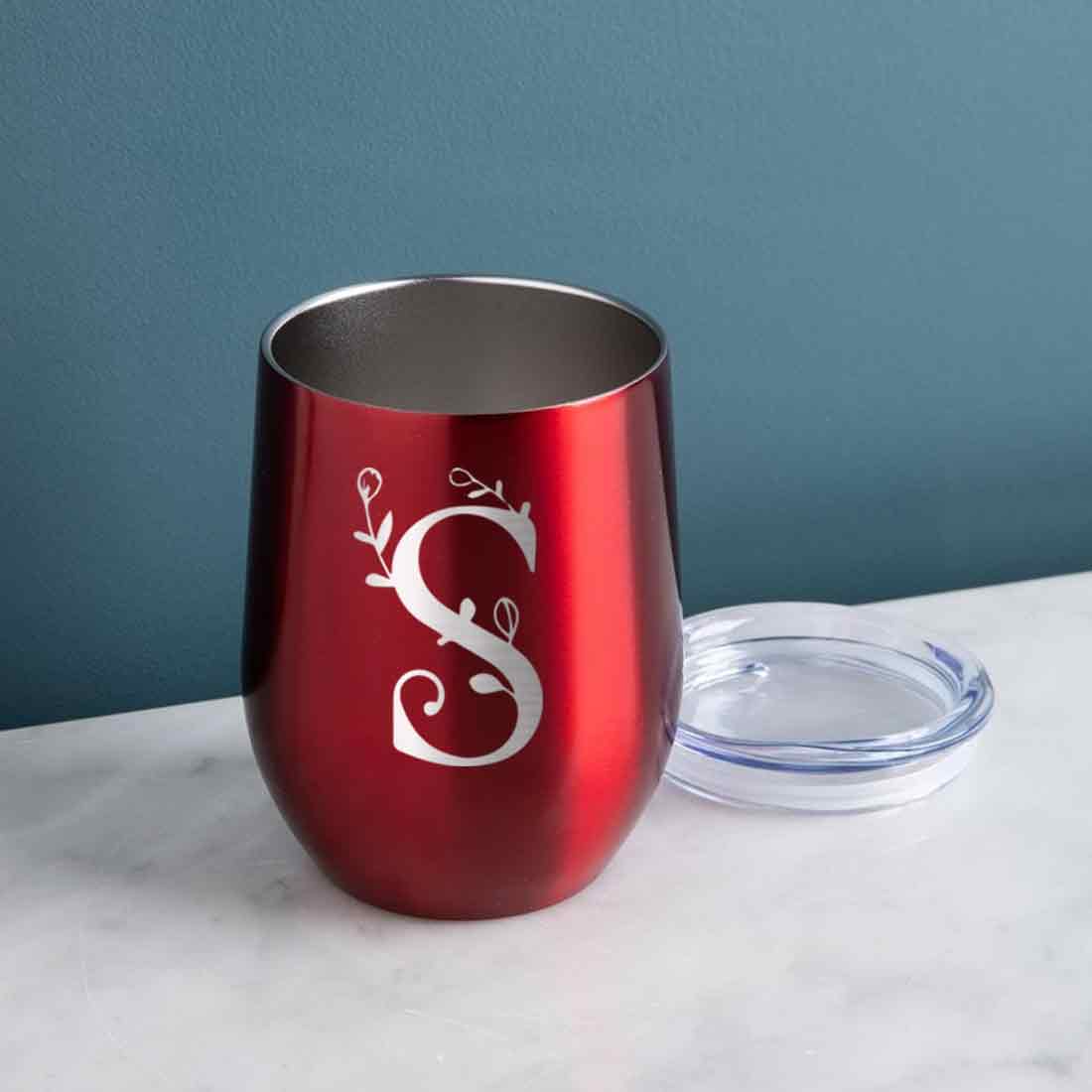 Customized Insulated Coffee Travel Mug With Name Engraved Design (350 ML) - Monogram - Image 22