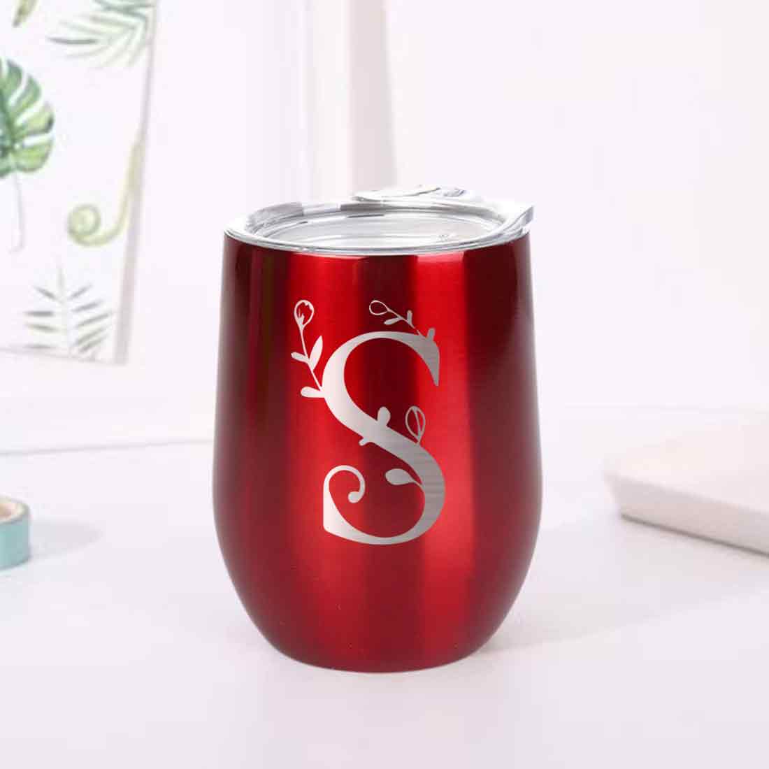 Customized Insulated Coffee Travel Mug With Name Engraved Design (350 ML) - Monogram - Image 23