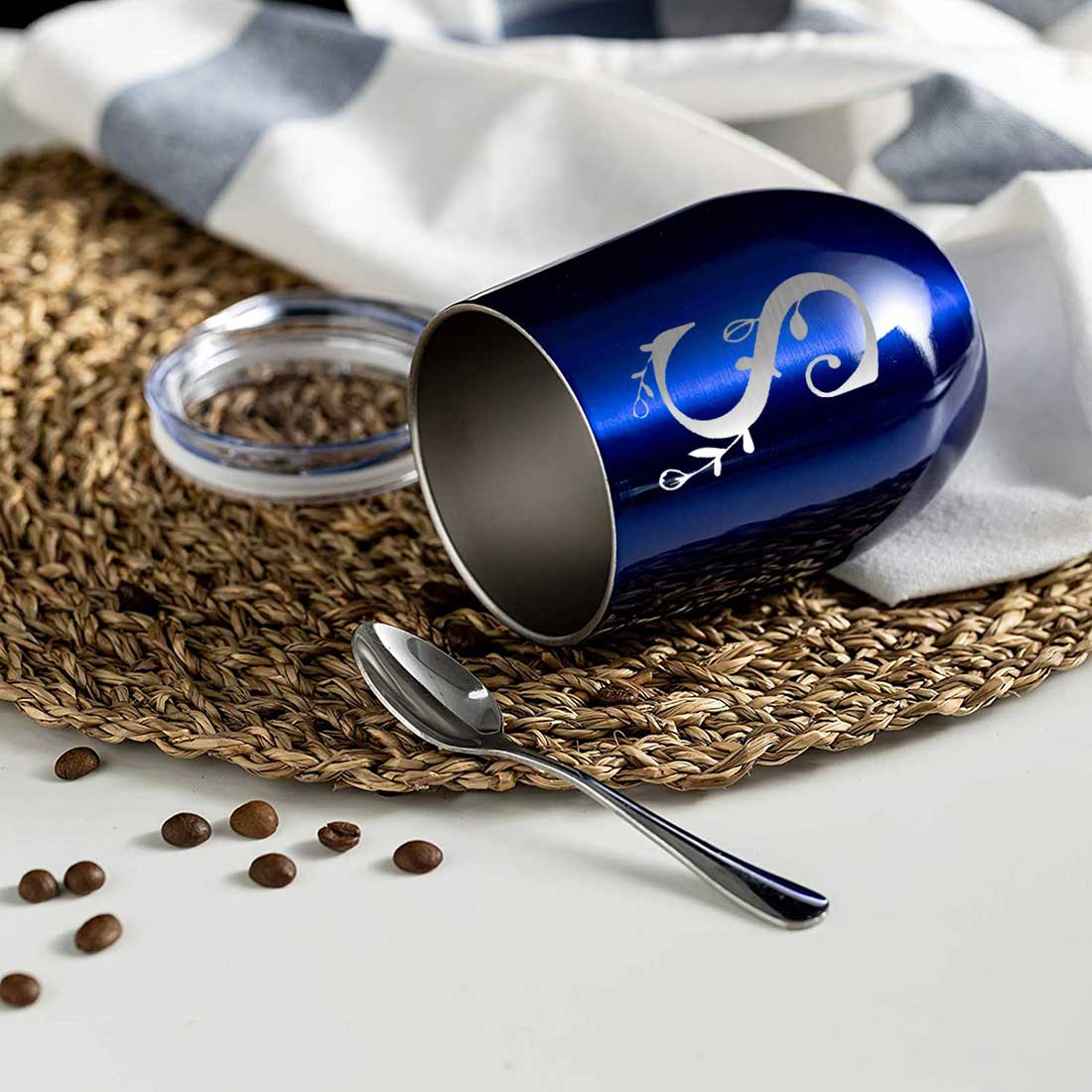 Customized Insulated Coffee Travel Mug With Name Engraved Design (350 ML) - Monogram - Image 30