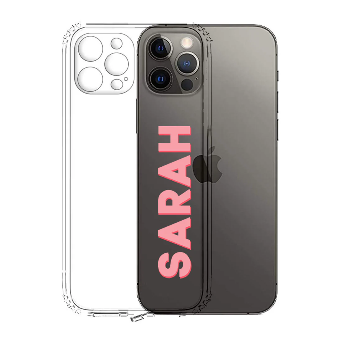 IPhone 11 Pro Max Cover Case with Name Transparent TPU Case with Camera Protection - Image 3