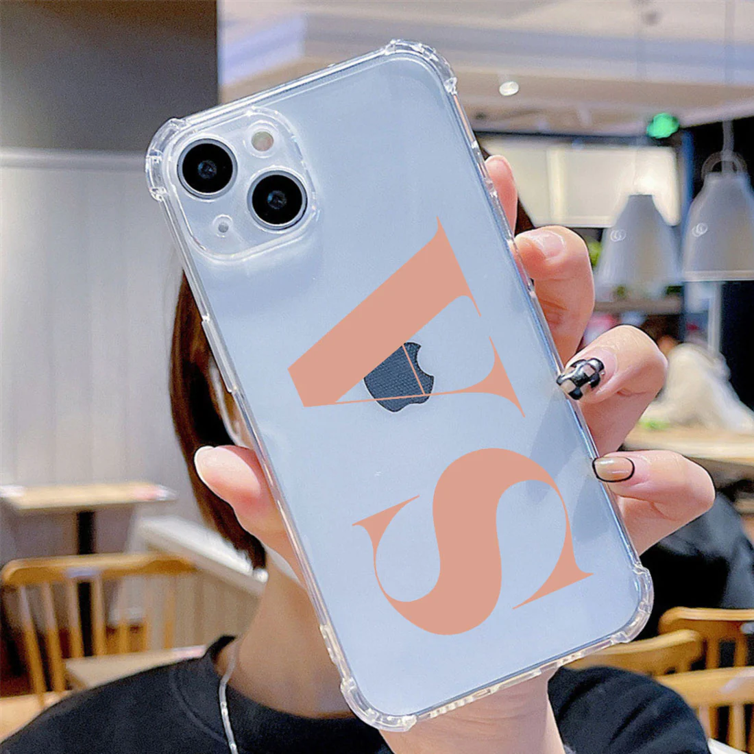 iPhone 13 Back Cover with Camera Protection Customized Transparent Cover with Initial - Image 5