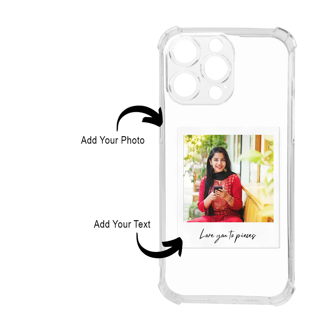 IPhone 13 Pro Back Cover Customized with Photo Transparent Cases with a Camera Protection - Image 6