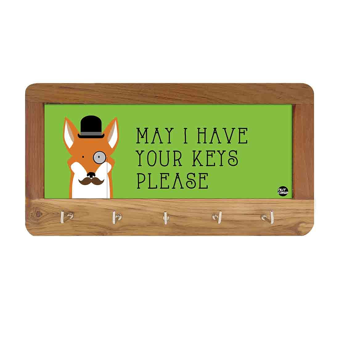 Wall Key Holder Hanger Keys Organizer Home Decor - Hipster Fox - Image 2