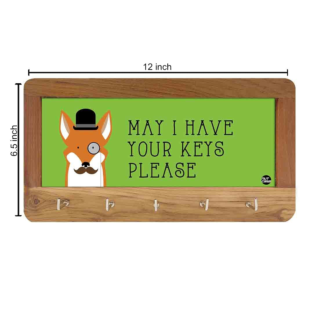 Wall Key Holder Hanger Keys Organizer Home Decor - Hipster Fox - Image 3