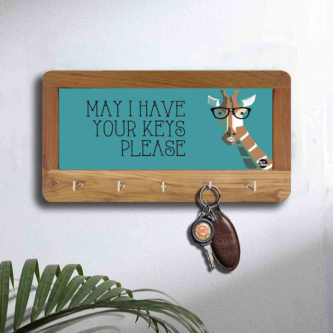 Wood Key Holder for Wall Hanger Keys Organizer - Giraffe - Image 2