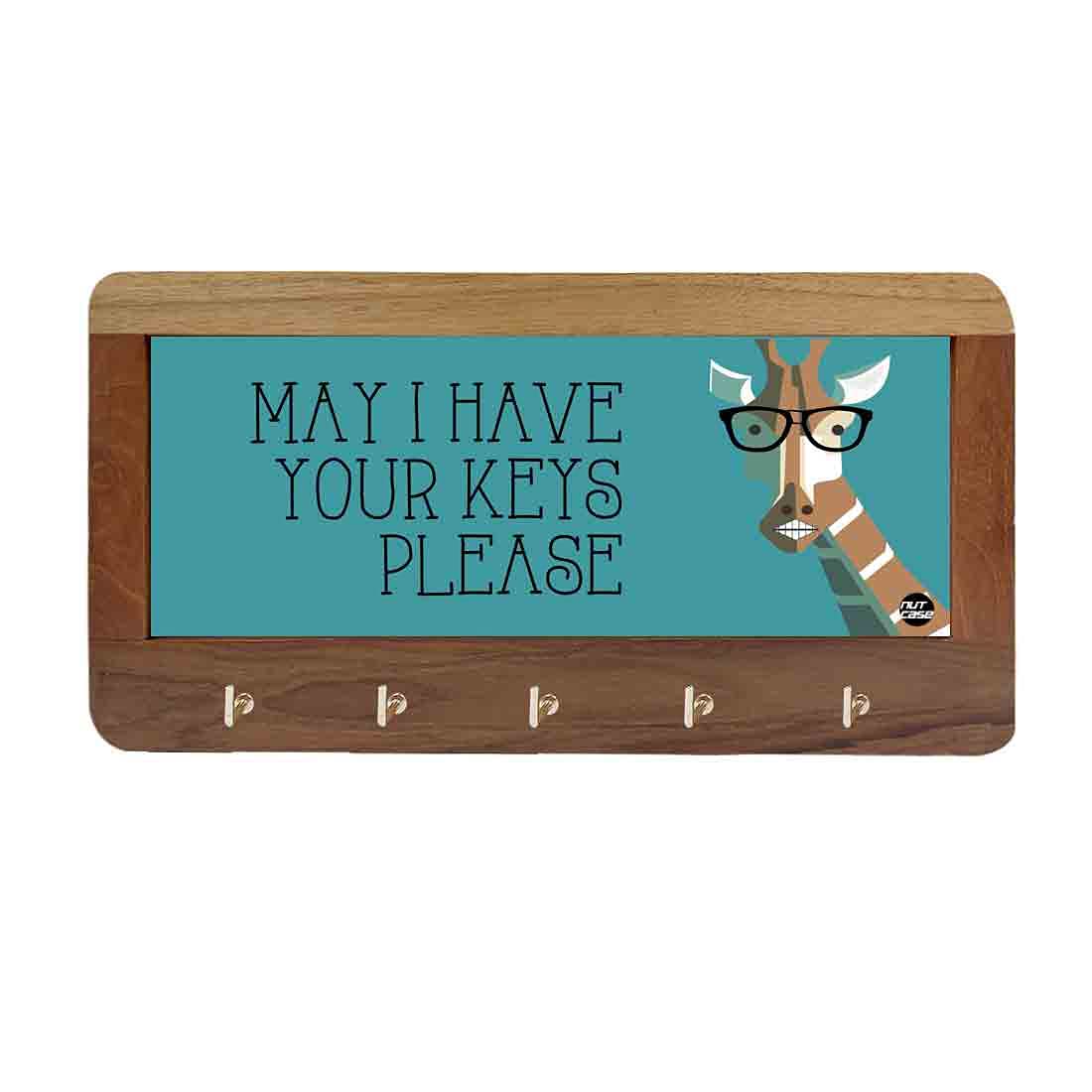 Wood Key Holder for Wall Hanger Keys Organizer - Giraffe - Image 4