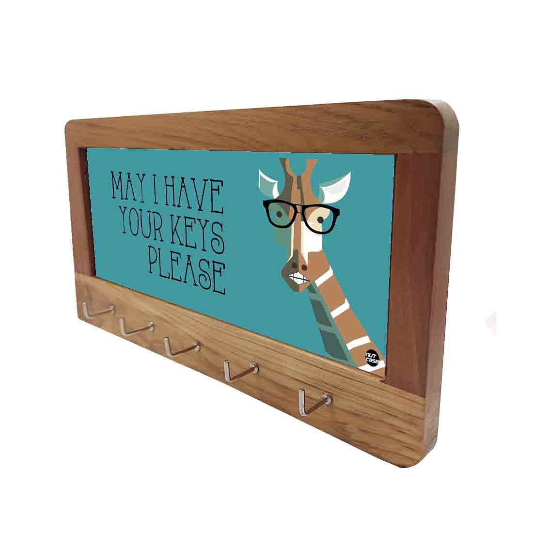 Wood Key Holder for Wall Hanger Keys Organizer - Giraffe - Image 5