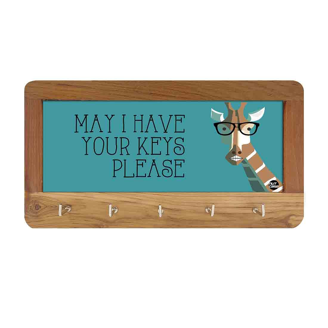 Wood Key Holder for Wall Hanger Keys Organizer - Giraffe - Image 6