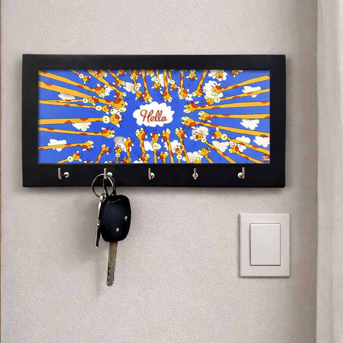 Key Holder Hanger For Wall - HELLO