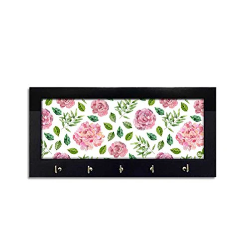 Key Holder Hanger For Wall -  Pink Roses - Image 2