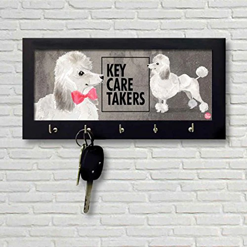 Key Holder Hanger For Wall - Cute White Dog