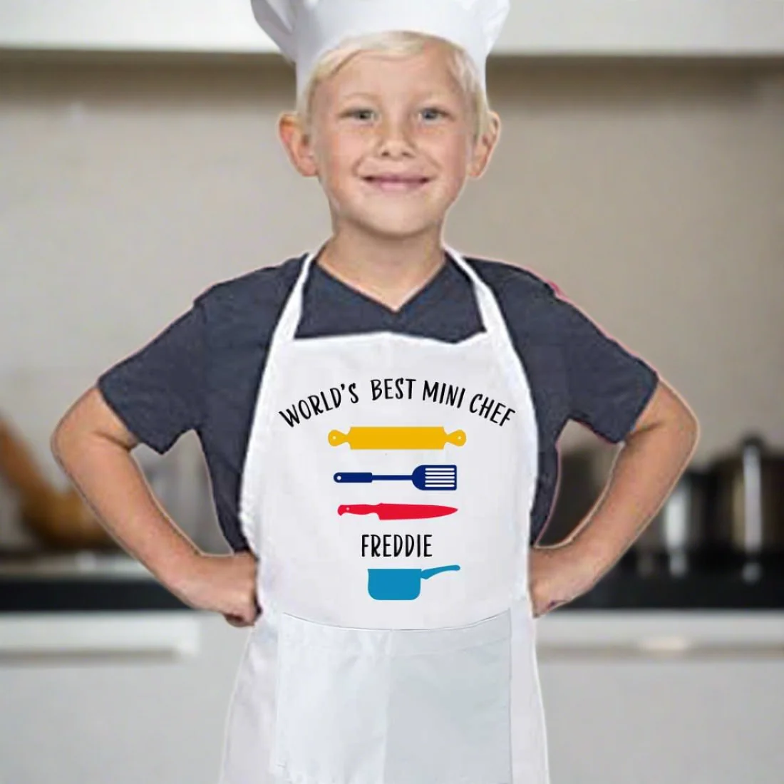 Personalized Junior Chef Apron with Name for Kids - Image 5