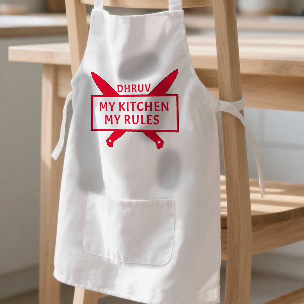 Girl Apron with Customised Name - My Kitchen My Rules - Image 2