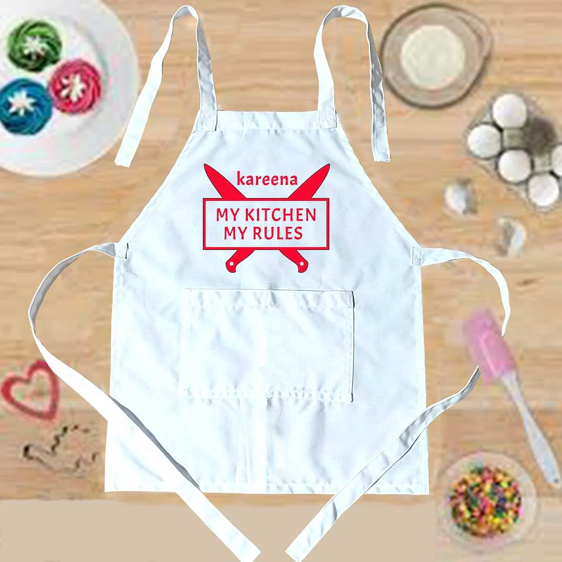 Girl Apron with Customised Name - My Kitchen My Rules - Image 7
