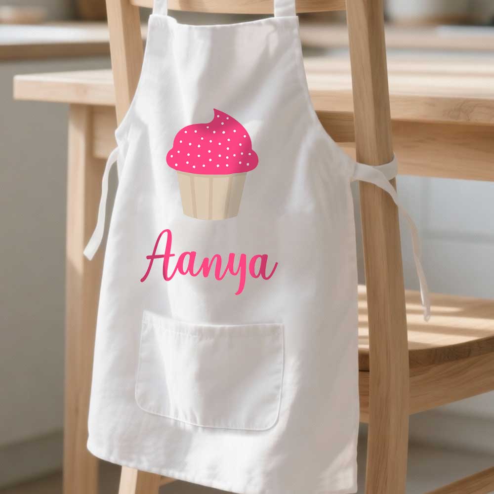 Customized Little Kids Apron With Name - Ice-Cream - Image 3