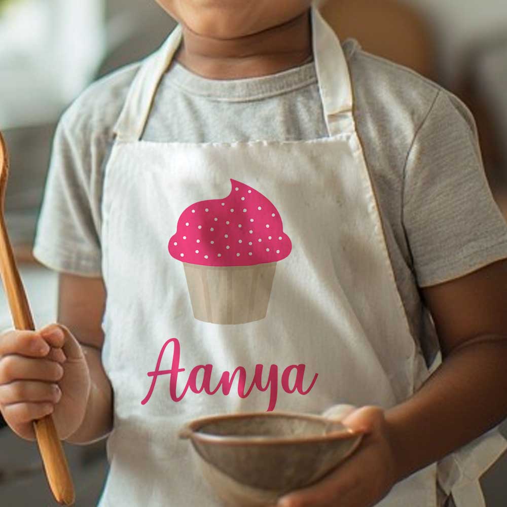 Customized Little Kids Apron With Name - Ice-Cream - Image 4