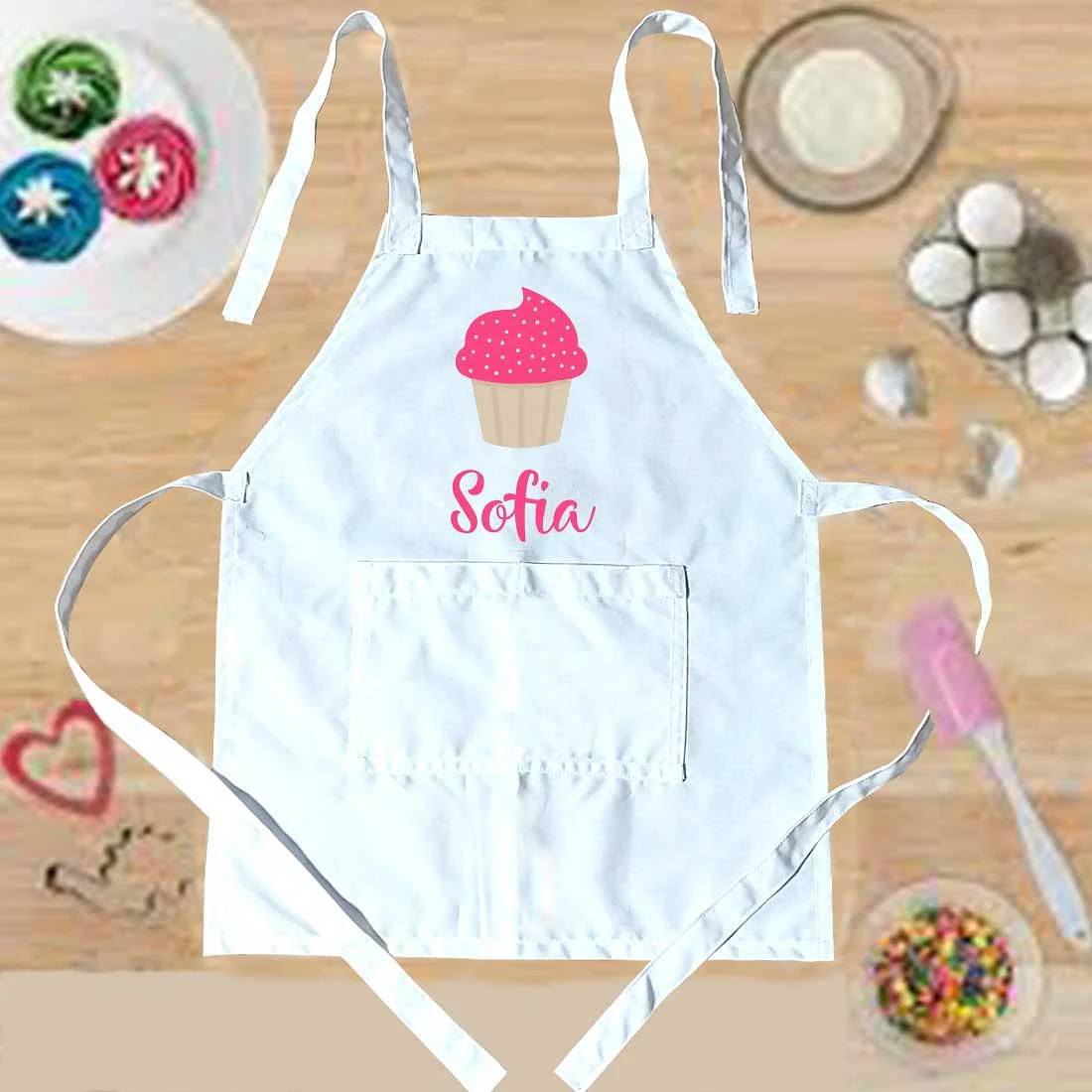 Customized Little Kids Apron With Name - Ice-Cream - Image 7