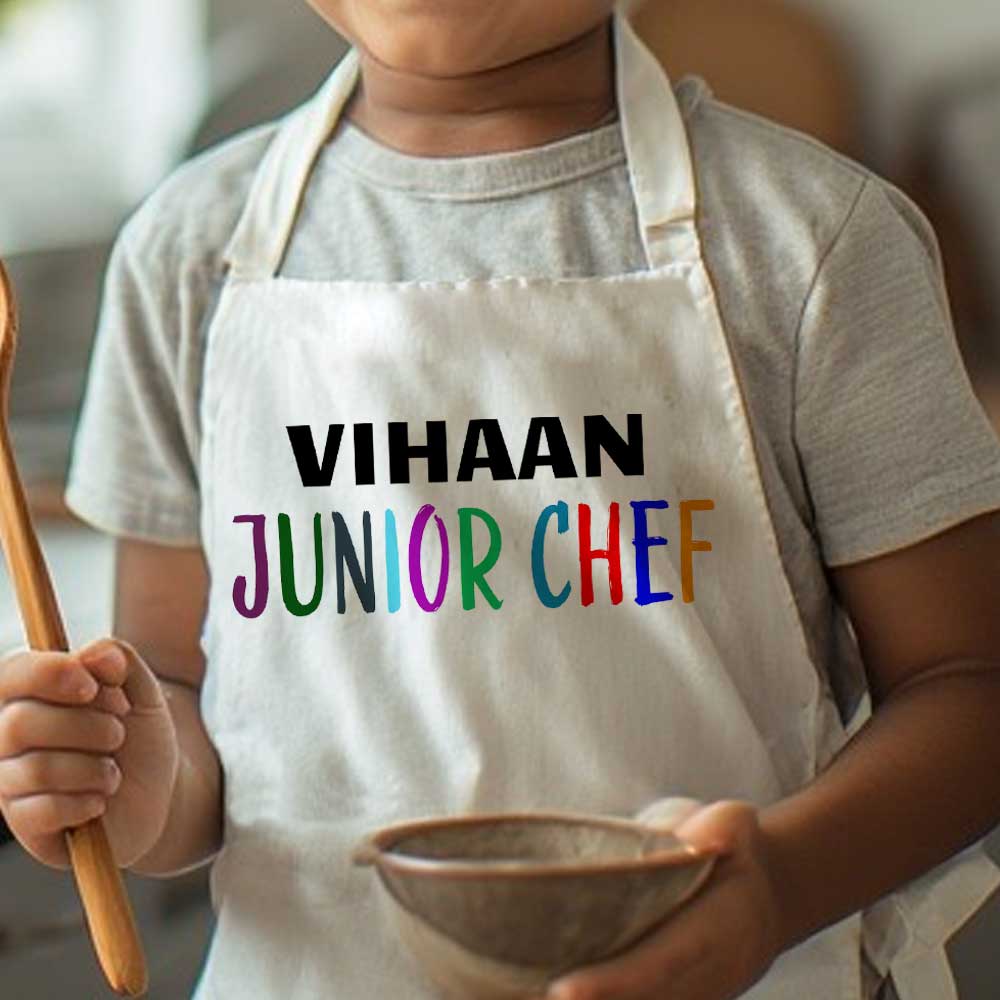 Customised Kids Junior Chef Apron with Name - Image 3