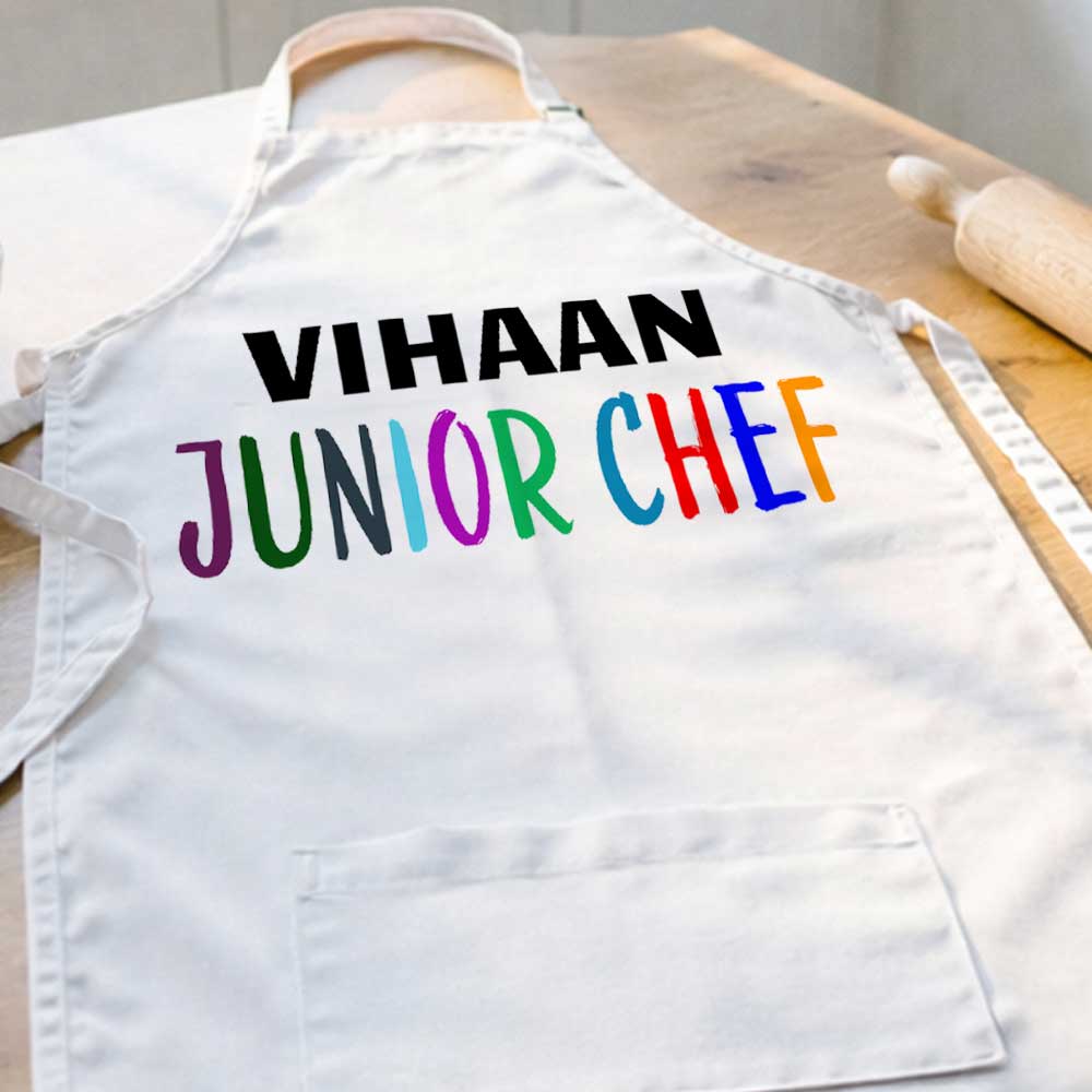 Customised Kids Junior Chef Apron with Name - Image 4