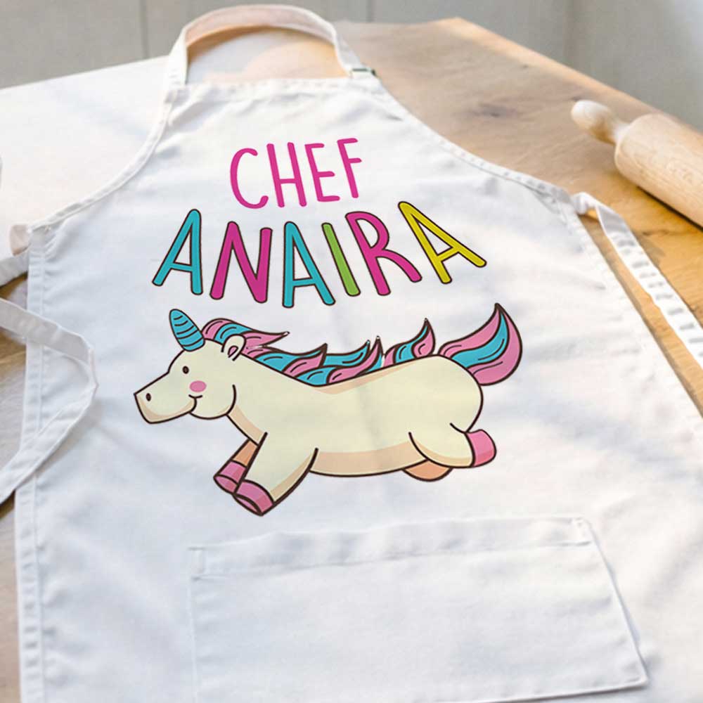 Personalised Children Apron - Cute Unicorn Design Aprons - Image 2