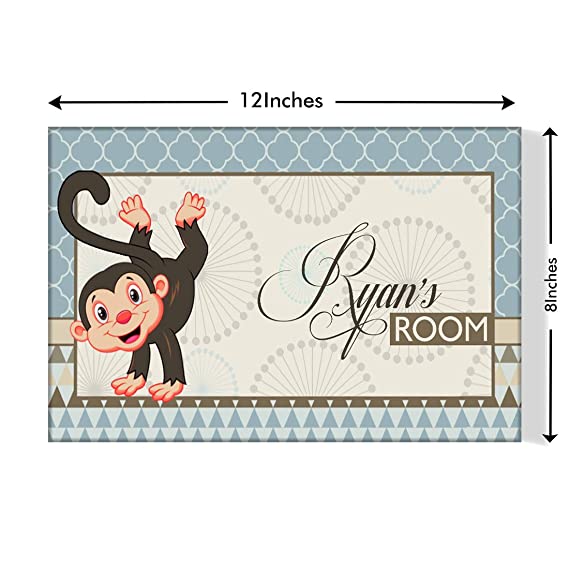 Custom-Made Name Plate for Kids Room - Cute Monkey - Image 2