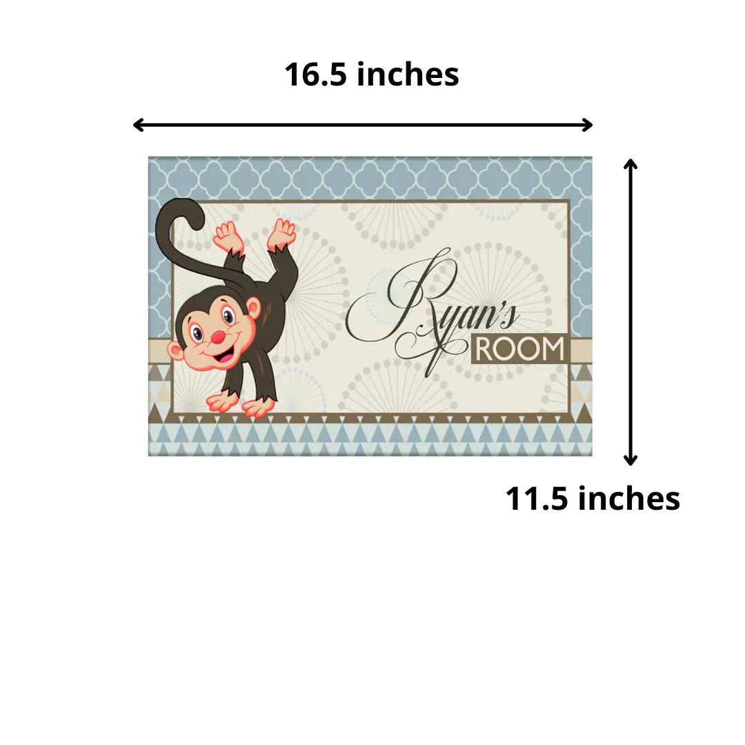 Custom-Made Name Plate for Kids Room - Cute Monkey - Image 4