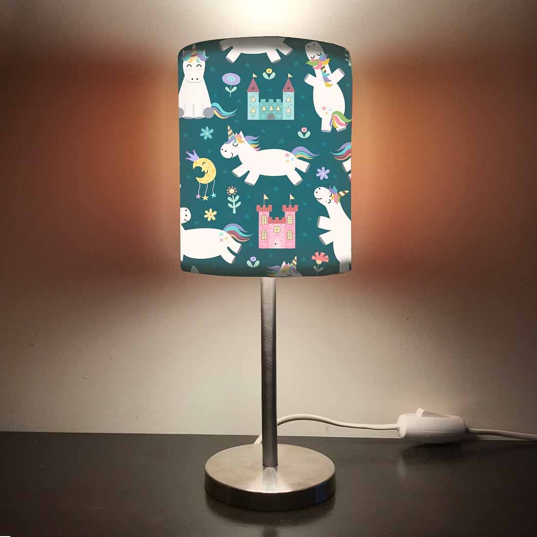 Small Nursery Lamps Kids Room Bedside - Castle Unicorn