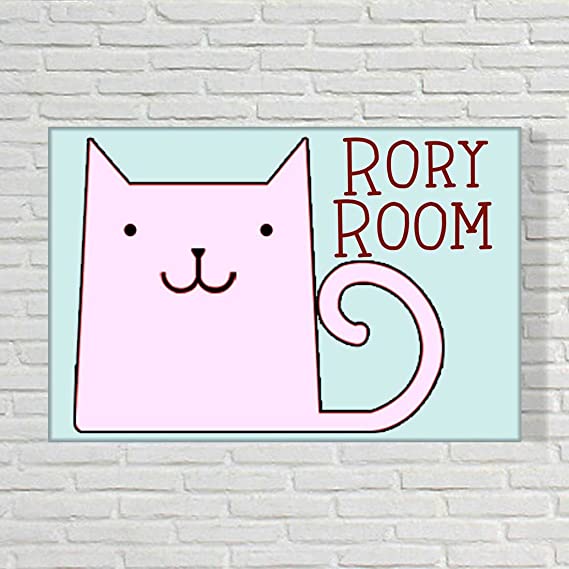 Children's Custom Door Name Plate - Sweet Cat - Image 2