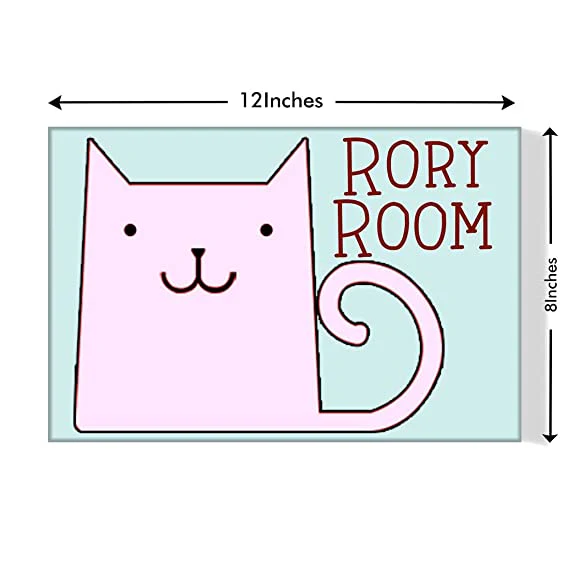 Children's Custom Door Name Plate - Sweet Cat - Image 3