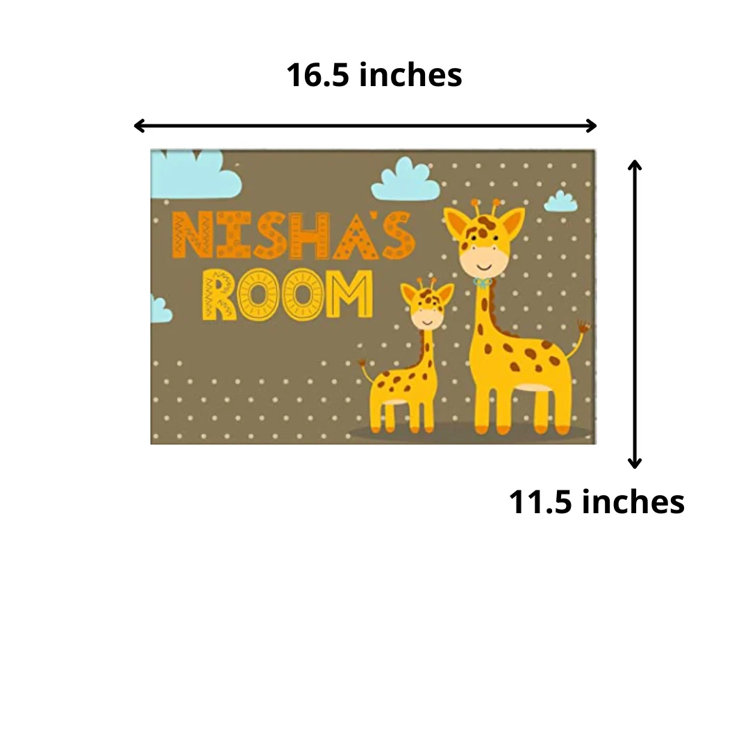 Kids Personalized Room Name Plate -  Zebra & Clouds. - Image 5
