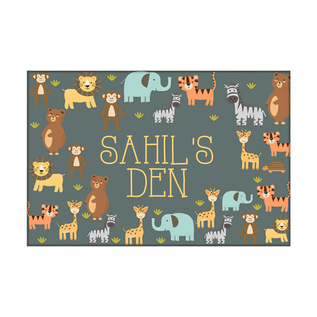 Kids Custom Room Name Plate - Cute Animals