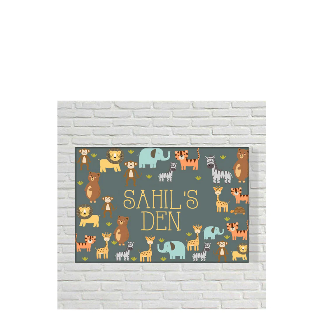Kids Custom Room Name Plate - Cute Animals - Image 2