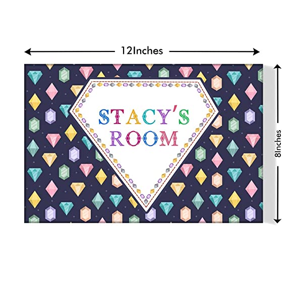 Custom Kids Name Plate  -  Colorful Diamonds. - Image 3