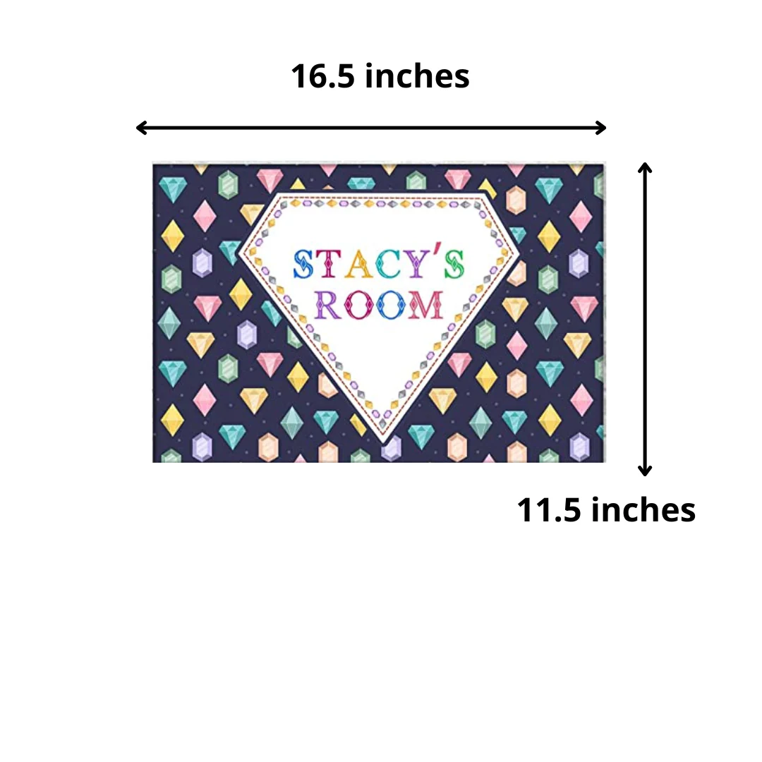 Custom Kids Name Plate  -  Colorful Diamonds. - Image 5