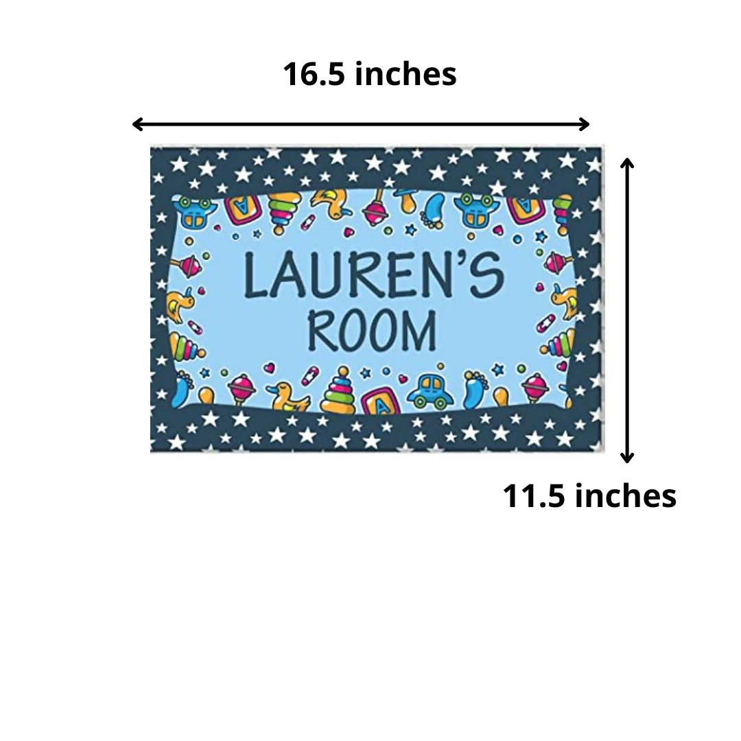 Custom-Made Children's Door Name Plate - Stars & Toy. - Image 5