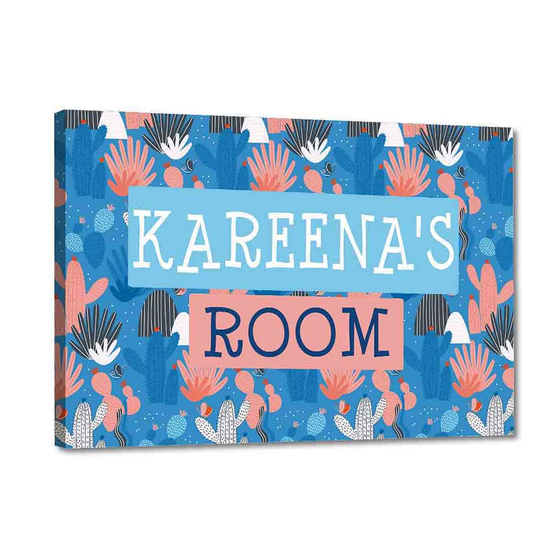 Personalized Kids Room Name Board - Pink Cactus DŽcor