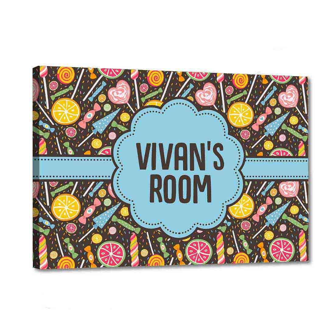 Children's Custom Door Name Plate - Lemon and Candy