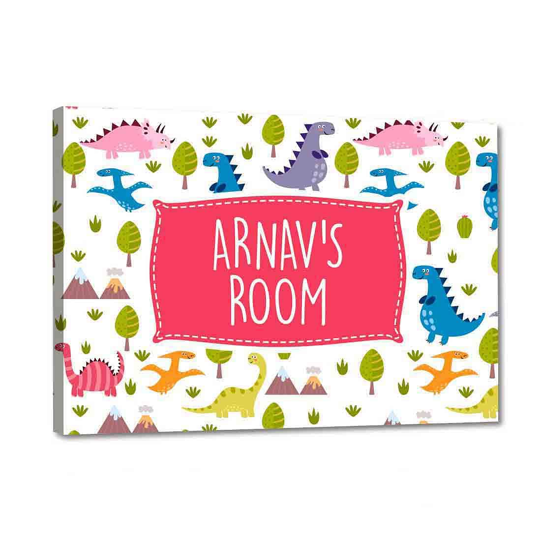 Custom-Made Kids Room Name Plate - Cut Dinosaur