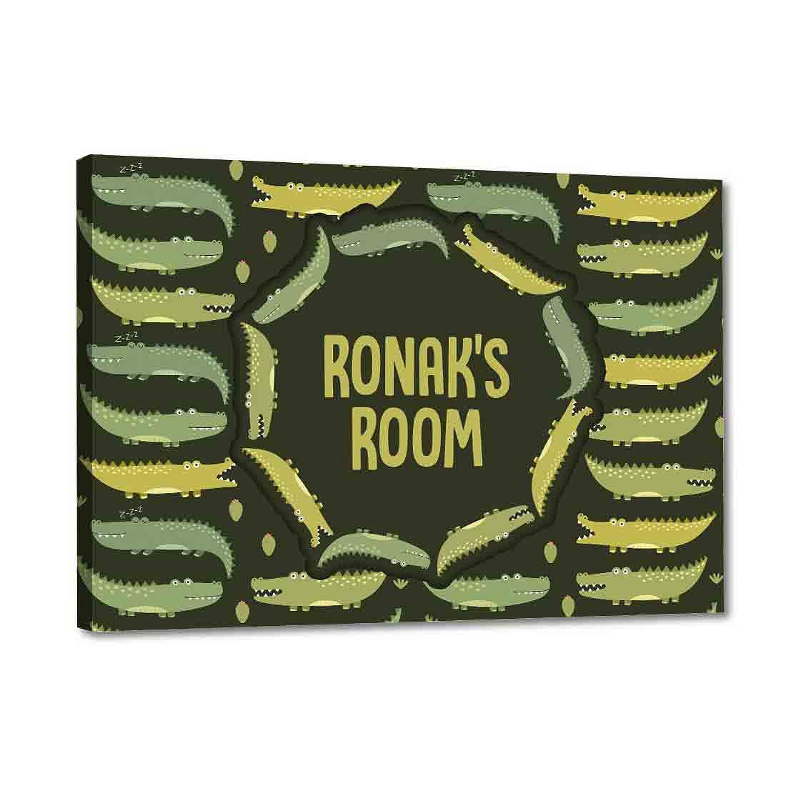 Custom-Made Children Room Name Plate - Crocodile