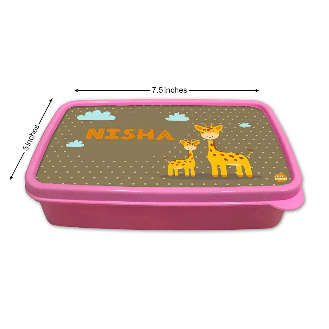 Personalized Snack Box for Kids Plastic Lunch Box for Girls -Zebra & Clouds - Image 5