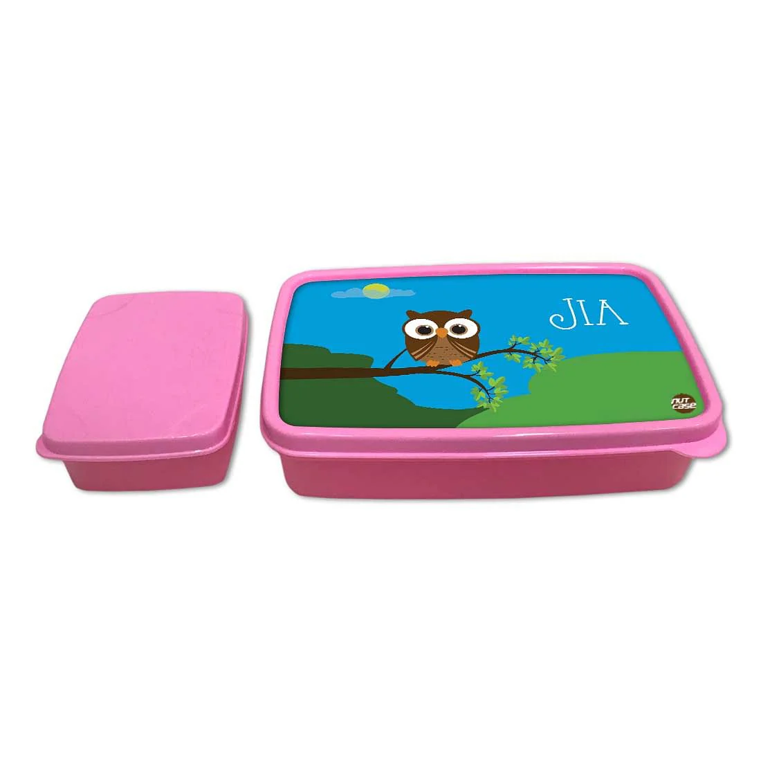 Personalised Tiffin Box for Kids Plastic Lunch Box for Girls - Owl - Image 4