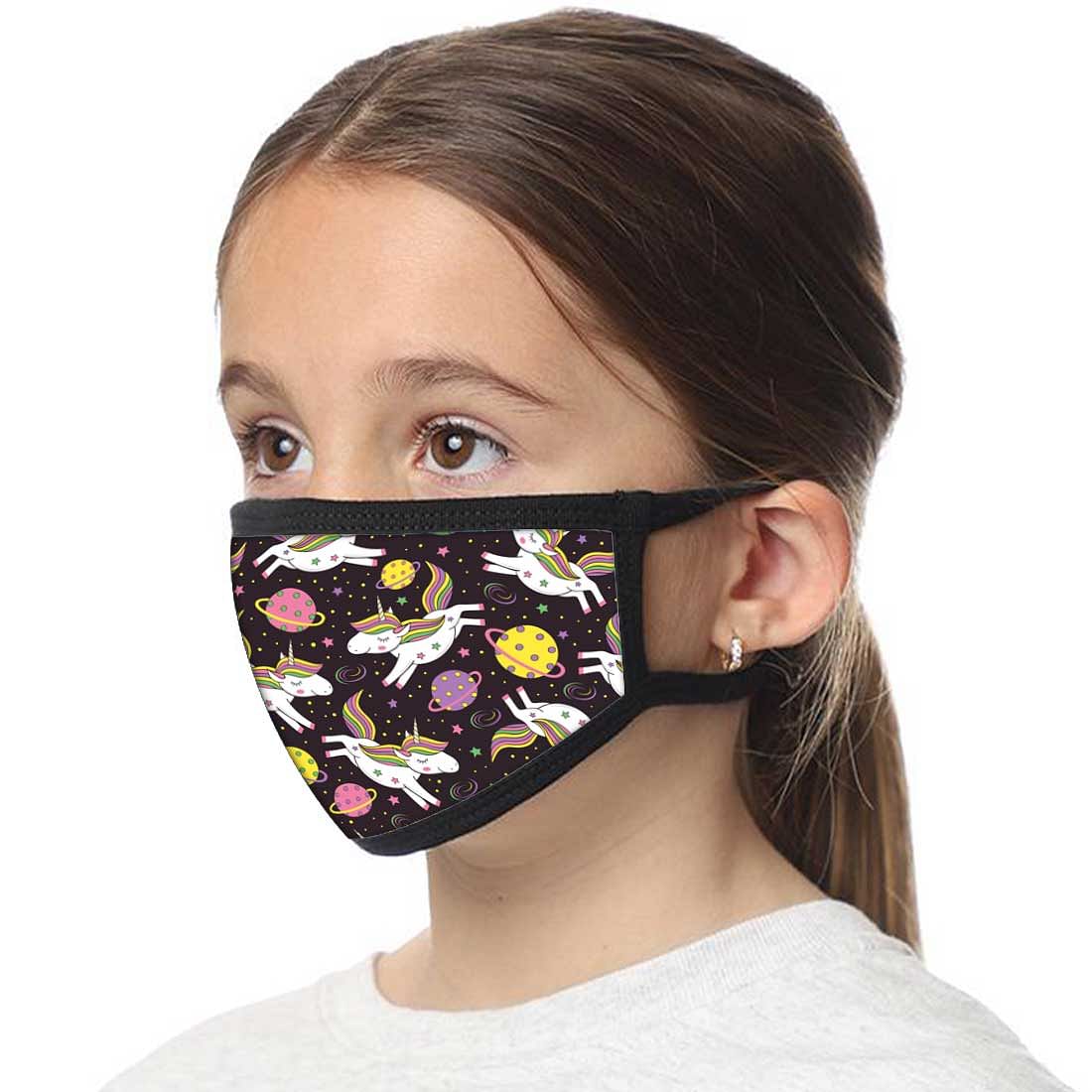 Kids Facemask - Set Of 2 -  Unicorn Black - Image 2