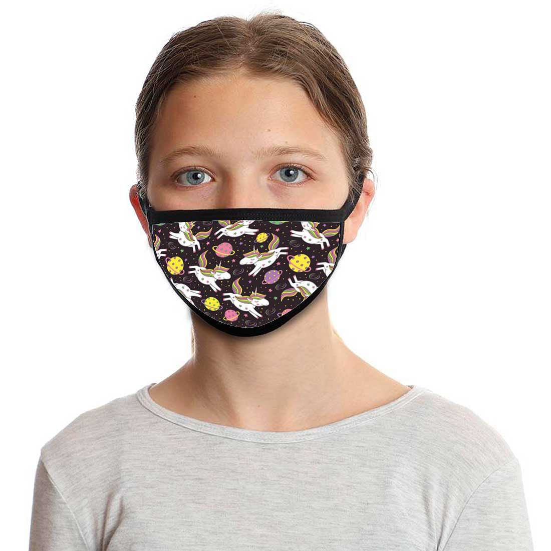 Kids Facemask - Set Of 2 -  Unicorn Black - Image 4